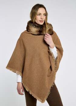 Poncho twill Silverfir Camel