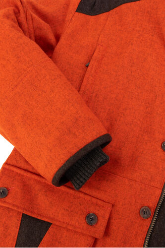 Manteau loden prestige orange chiné