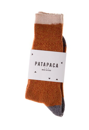 Alpaca ribbed orange socks