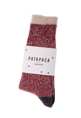 Alpaca ribbed rojo socks