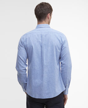 Chemise tailored lin coton Nelson blue