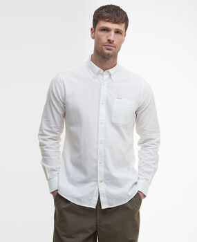 Chemise tailored lin coton Nelson white