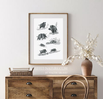 Fine art Wild boar