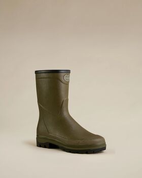 Country cross chameau green neoprene lining men short boots