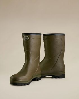 Country cross chameau green neoprene lining men short boots