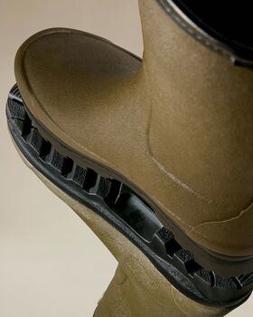 Giverny wool lining chameau green ladies short boots