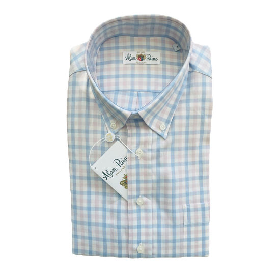 Chemise Mirfield rayures larges bleues et roses