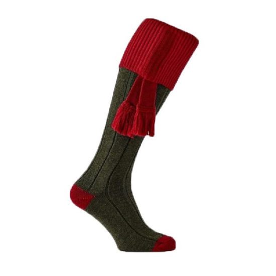 Chaussettes Royale hunter deep red avec garters