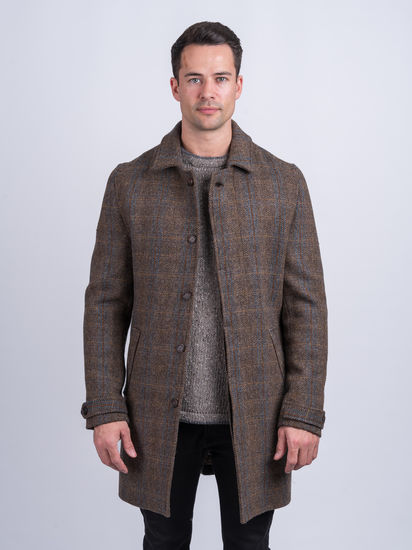 Manteau 3/4 tweed horse brown