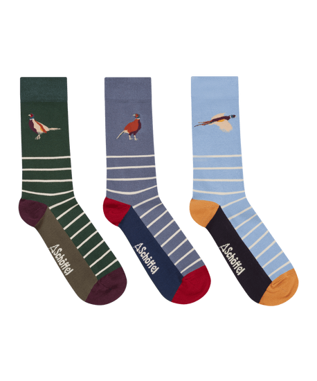 Pheasant mix bamboo pack socks