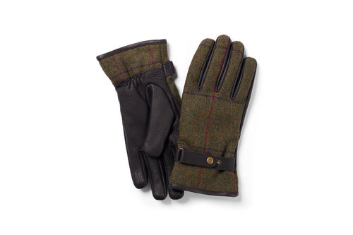 Gants waterproof tweed/cuir 517