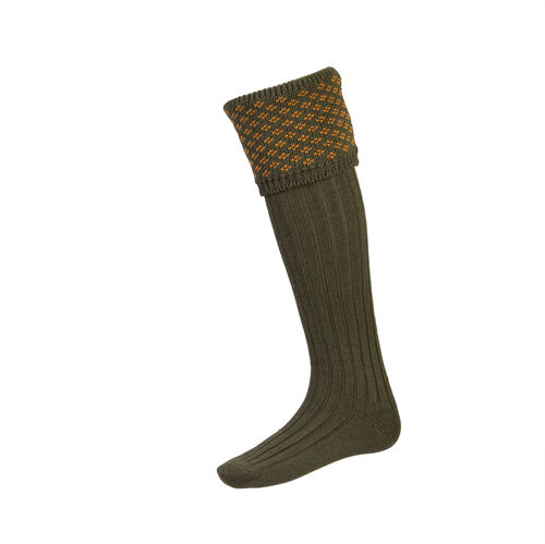 Chaussettes BOUGHTON spruce/ochre + garters