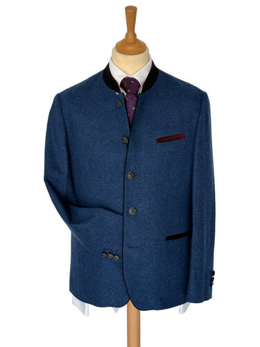 Veste autrichienne Murau mérinos blau