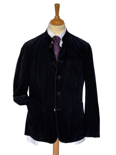 Veste autrichienne Bolton velour marine