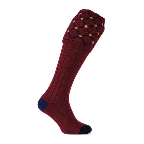 Burgundy Regent breeks socks with garters