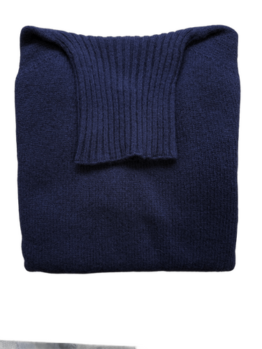 Pull col roulé navy