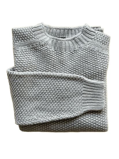 Moss stitch rew neck stonechat sweater