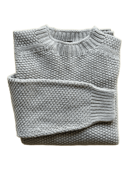 Moss stitch rew neck stonechat sweater