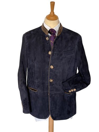 Veste autrichienne en peau Ladis marine