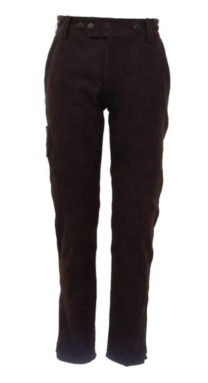 Pantalon cuir de buffle chocolat "slim"
