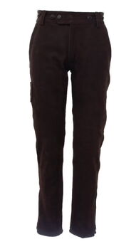 Pantalon cuir de buffle chocolat "slim"