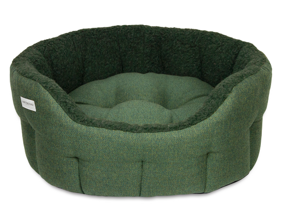 Paniers tweed pine green pour chien 2 tailles