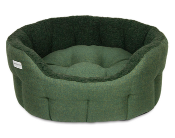 Tweed dog pine green bed 2 size