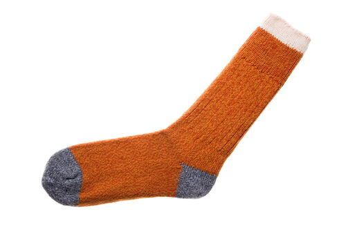 Alpaca ribbed orange socks
