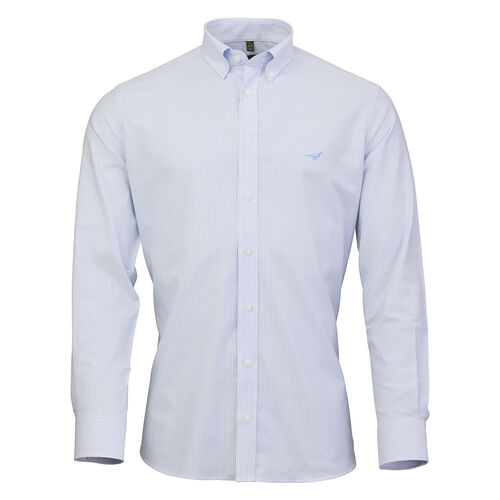 Chemise coton oxford rayures bleues