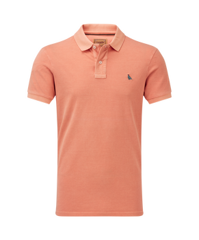 Polo délavé St Ives coral peach