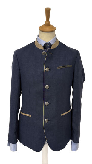 Veste autrichienne Murau dunkel blau en lin