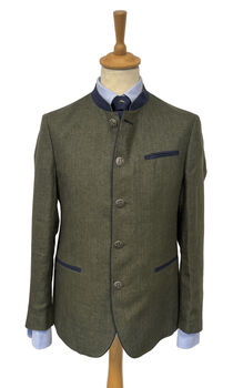 Murau olive linen austrian jacket
