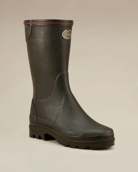 Giverny jersey lining black ladies short boots