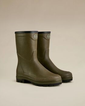 Country cross chameau green neoprene lining men short boots