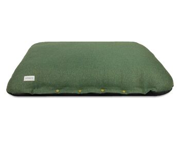 Tweed dog pine green cushion 2 size