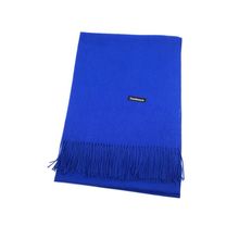 Écharpe rectangulaire unie à extrémités frangées royal