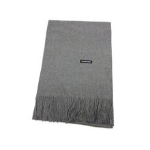 Écharpe rectangulaire unie à extrémités frangées gris chiné