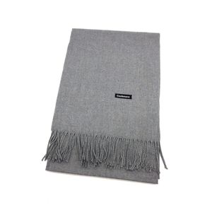 Écharpe rectangulaire unie à extrémités frangées gris clair