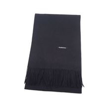 Écharpe rectangulaire unie à extrémités frangées noir