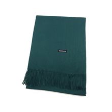 Écharpe rectangulaire unie à extrémités frangées vert bouteille