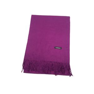 Écharpe rectangulaire unie à extrémités frangées parme