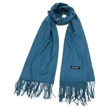 Écharpe rectangulaire unie à extrémités frangées bleu turquoise