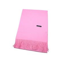 Écharpe rectangulaire unie à extrémités frangées rose