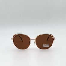 Lunettes de soleil à monture arrondie métallique avec verres teintés