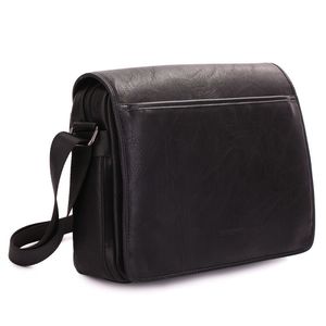 Sacoche en bandoulière de type besace à rabat noir