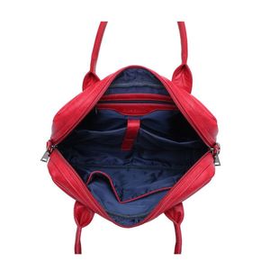 Sacoche pour ordinateur à zip avec bandoulière rouge