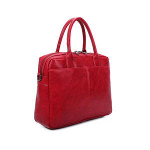 Sacoche pour ordinateur à zip avec bandoulière rouge