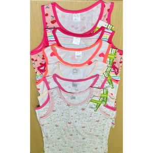 Débardeur pour fille en coton stretch au motif mélangé