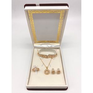 Parure De Bijoux Femme 3 Pièces – Zirconium Brillant – Collier, Bague, Boucles D’oreilles – Argent Ou Doré - 6