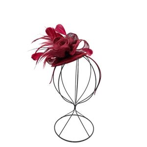 Serre-tête de cérémonie à fleur ornement de plumes coloris au choix